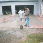 Exposed Aggregate Driveway & Border Stamp