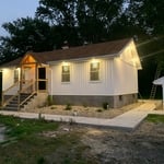 Installed exterior can lights.