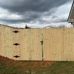 6' Pine Privacy Fence with 8' double gate and 5' walk gate.