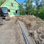 This new home is getting a 200 amp underground electrical service so there are no wires overhead
