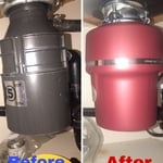 Before and After of Garbage disposal replacement.