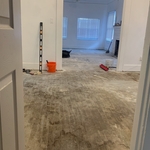 Before we did any sanding to the floor