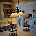 Setting approximate placement for client to visualize where lights would hang over island.