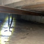 this beam was sagging 1.5 in in the center- before picture.