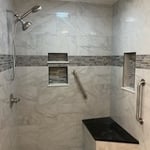 Posey County bathroom remodel with beautiful custom shower.
