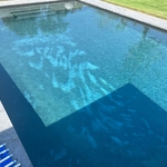 During a phosphate treatment dead phosphates will sink to the bottom of the pool , meaning the treatment has been successful!