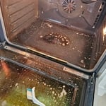 Before and and after pictures of Oven Cleaning
