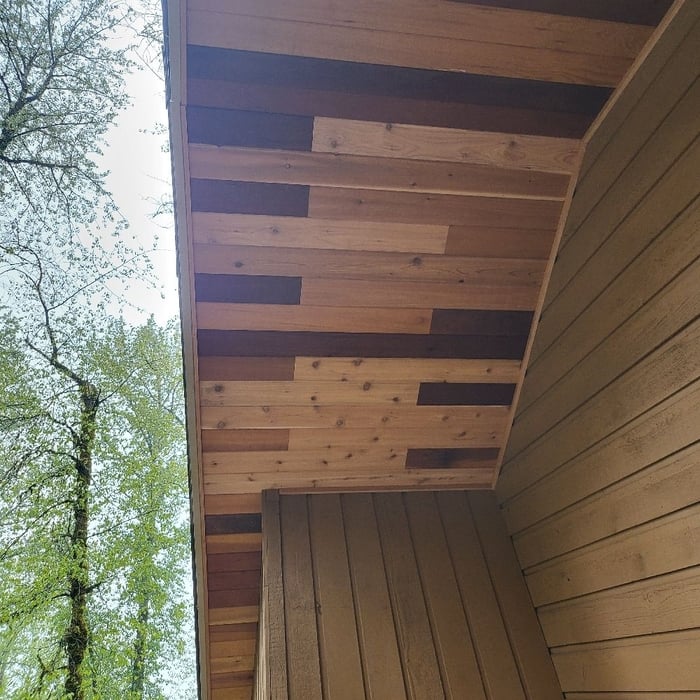 Cedar soffit installation