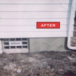 The Gardner Construction team installed a new glass block window, providing additional security and a vent, and repaired the foundation.