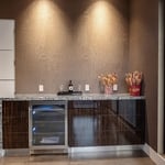 The snack bar area section of the home theater.