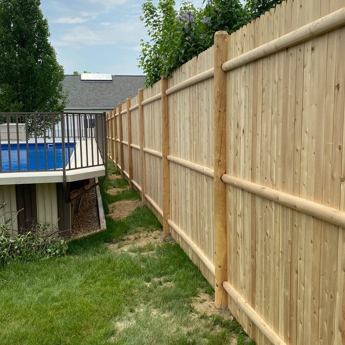 8’ high cedar back line