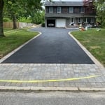 Apron and asphalt driveway