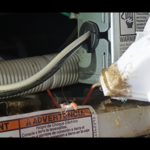 Another angle of the leak sensor and wire