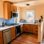 A beautiful new kitchen in a venerable old home.