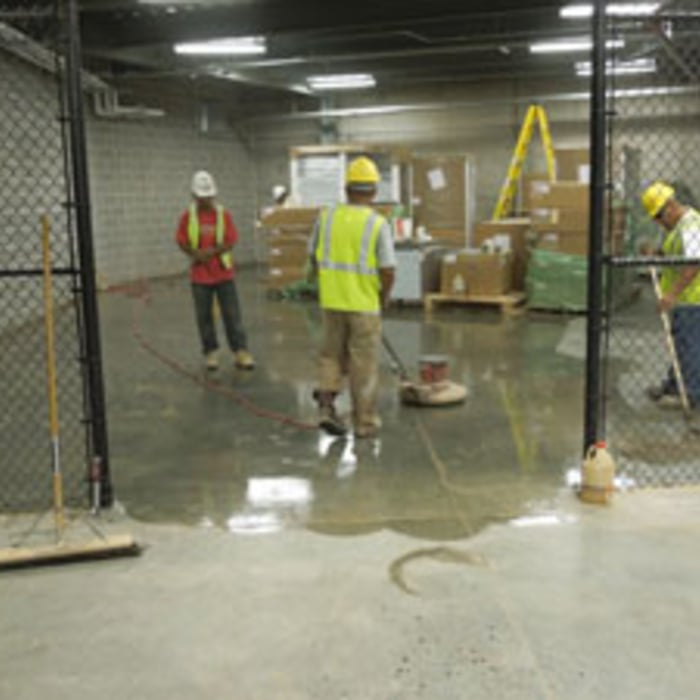 Basement scrub, sealers and wax coating