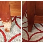 Dog/puppy chew repair: before and after