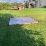 Colored Concrete Slab for Shed