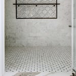 Detailed view of tile used in the shower.