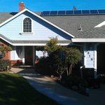 Solar install on a garage in Grass Valley, CA