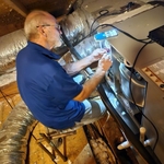 A/C repair attic