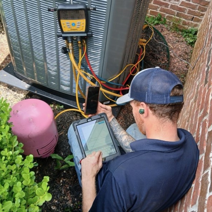 Adding refrigerant to A/C unit