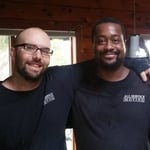 Aaron on the left is the crew lead of the entire two truck job. This photo is during the load.