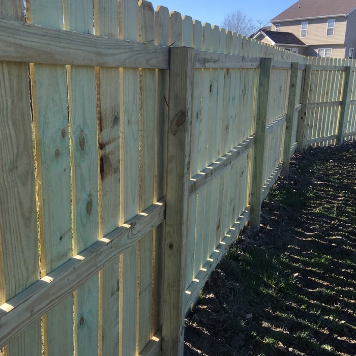 back run of fence from inside the fence yard