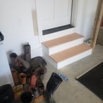 Built set up stairs from garage to laundry room