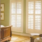 Plantation Shutters with Front tilt bar and 3 1/2" louvers