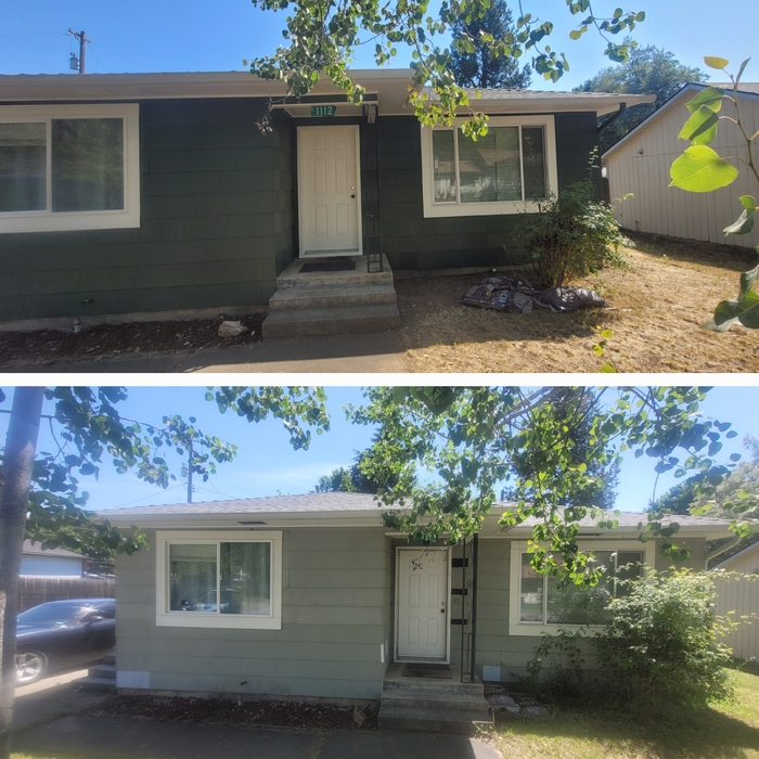 Front before and after