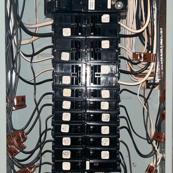 Without yearly inspections of your electrical services in your home this could happen to you. This is the panel that failed and we upgraded.