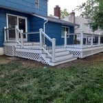 New re-decked deck with Trex composite in Pebble Grey.