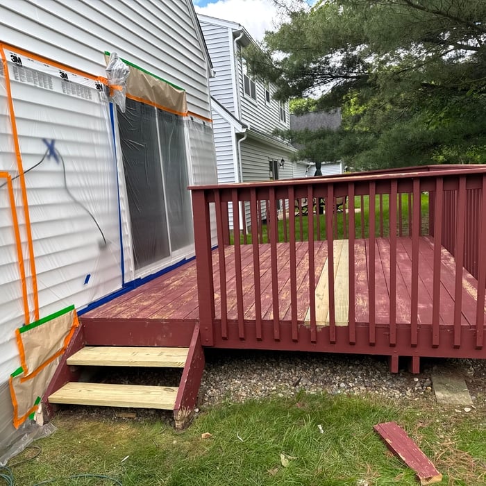 Deck repair and staining