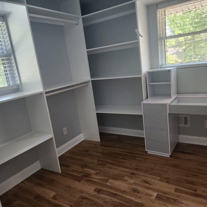 custom closet after rebuild