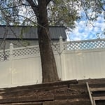 Solid privacy white vinyl fence with lattice