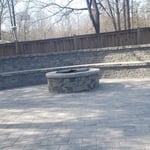 Beautiful double siting wall, patio and fire Pitt.