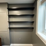 New shelves in bedroom.