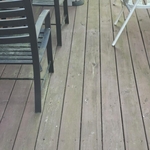 Old decking boards before extraction