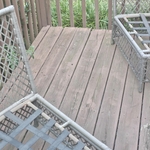 Old decking boards before they were replaced