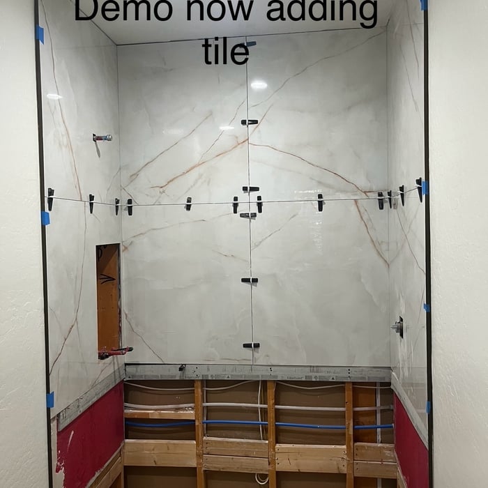 Started tiling the shower