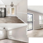 Full kitchen/dining room, living room, and room.