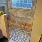 Mosaic floor tile for shower pan