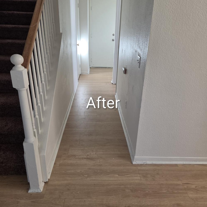 Vinyl flooring installed