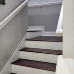 Stairs with white raisers