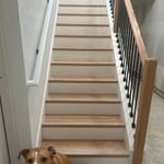 Stairs with white raisers