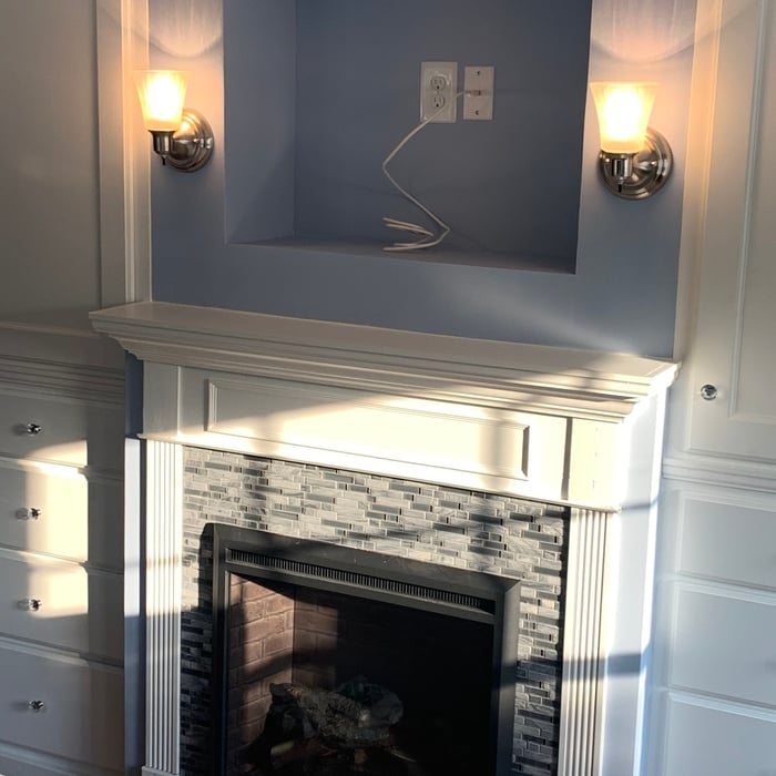 Build cabinets/fireplace