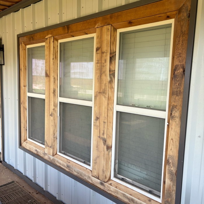 Stained window frame