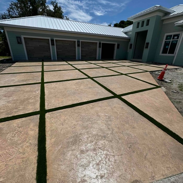 Colored stamped concrete