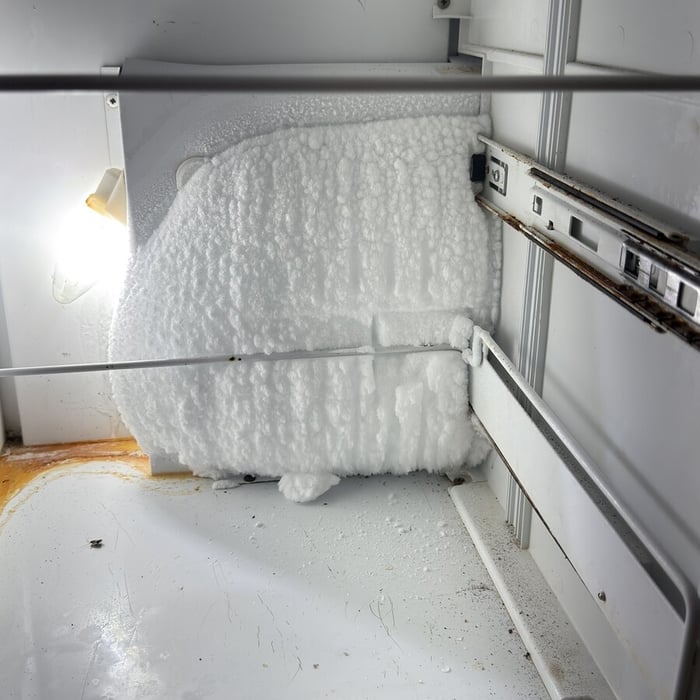 Ice inside fridge