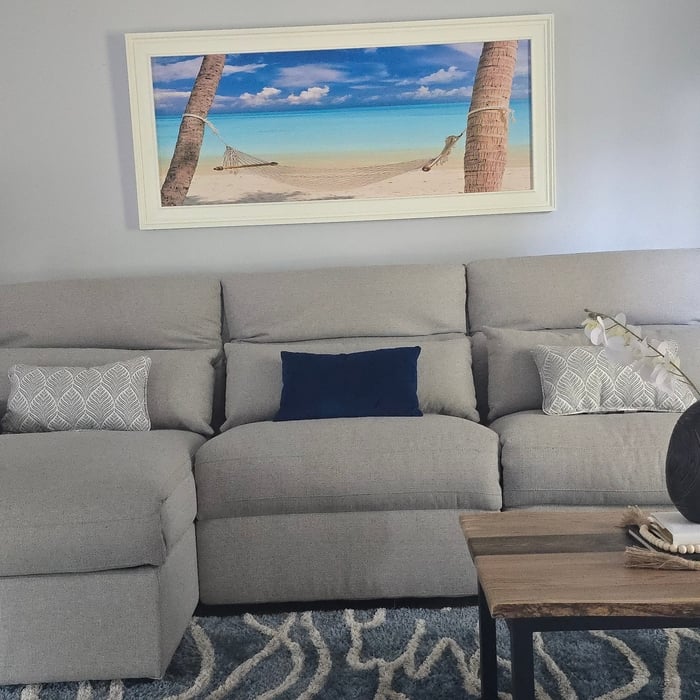 Family room staged